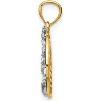 14K Two-Tone Gold Lady Liberty Pendant with American Flag Design by Oro Pregiato