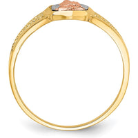 14K Two-Tone Gold Lady of Guadalupe Ring with Rose Gold and Rhodium Plating by 0