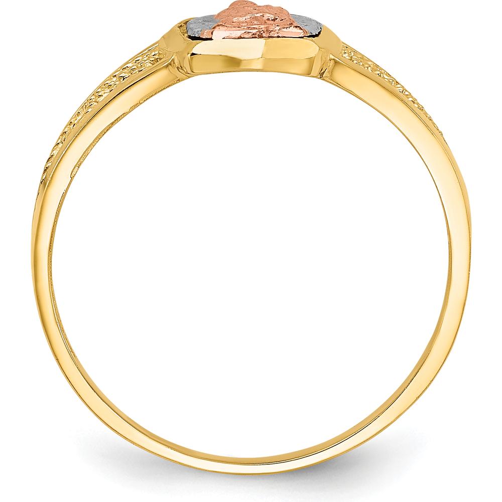 14K Two-Tone Gold Lady of Guadalupe Ring with Rose Gold and Rhodium Plating by 0