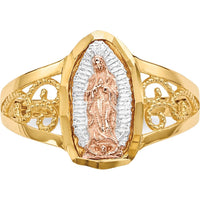 14K Two-Tone Gold Lady of Guadalupe Ring with Rose Gold and Rhodium Plating by 0