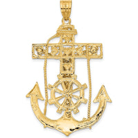 14K Two-Tone Gold Large Mariners Crucifix Pendant - 56mm x 30mm by Oro Pregiato