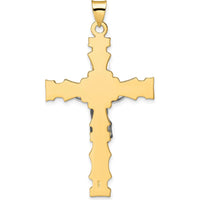 14K Two-Tone Gold Large Solid INRI Crucifix Pendant - Faith Inspired Design by Oro Pregiato