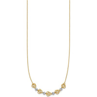14K Two-Tone Gold Love Knot & Diamond-Cut Beads 18" Necklace by 0