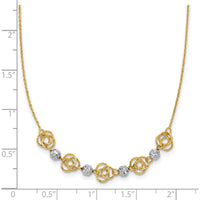 14K Two-Tone Gold Love Knot & Diamond-Cut Beads 18" Necklace by 0