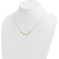14K Two-Tone Gold Love Knot & Diamond-Cut Beads 18" Necklace by 0