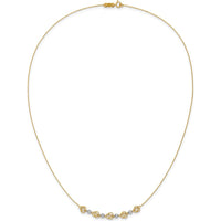 14K Two-Tone Gold Love Knot & Diamond-Cut Beads 18" Necklace by 0