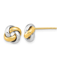 14K Two-Tone Gold Love Knot Post Earrings - Polished Finish by 0