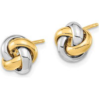 14K Two-Tone Gold Love Knot Post Earrings - Polished Finish by 0