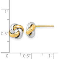 14K Two-Tone Gold Love Knot Post Earrings - Polished Finish by 0