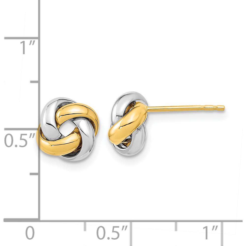 14K Two-Tone Gold Love Knot Post Earrings - Polished Finish by 0