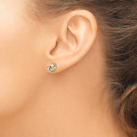 14K Two-Tone Gold Love Knot Post Earrings - Polished Finish by 0