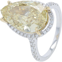 14K Two-Tone Gold Marquise-Cut Lab-Grown Yellow Diamond Halo Bridal Set - 9.00 Carat Total Diamond Weight