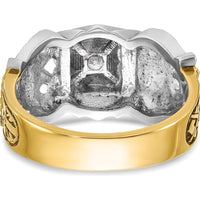 14K Two-Tone Gold Masonic Shriner’s Ring with Polished and Textured Eagle Emblem by IBGoodman
