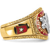 14K Two-Tone Gold Masonic Shriner's Ring with Multi-Color Enamel Detail - 16.5mm Band Width