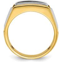 14K Two-Tone Gold Men's 3-Stone Diamond Ring - 1 Carat Total Weight by IBGoodman