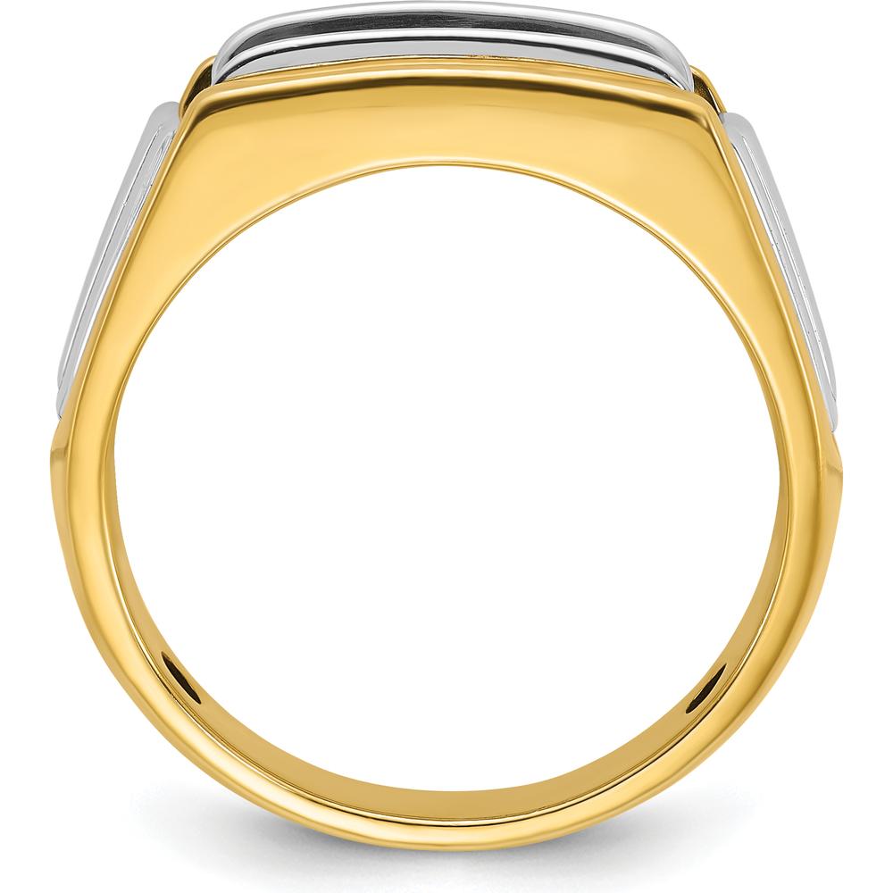14K Two-Tone Gold Men's 3-Stone Diamond Ring - 1 Carat Total Weight by IBGoodman