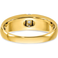 14K Two-Tone Gold Men's Band Ring Mounting with Three Stone Setting - 6.65mm Width by Monteluci Fine Jewelry