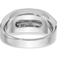 14K Two-Tone Gold Men's Diamond Band Ring with 1/2 Carat AA Quality Round Diamonds by IBGoodman
