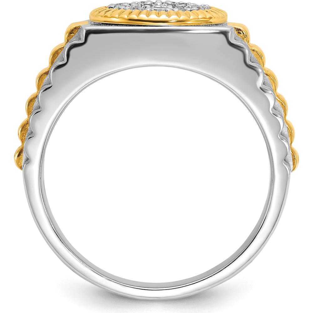 14K Two-Tone Gold Men's Diamond Cluster Ring - 1/2 Carat Total Diamond Weight by IBGoodman