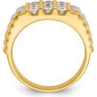 14K Two-Tone Gold Men's Diamond Cluster Ring with 1 Carat AA Quality Diamonds by IBGoodman