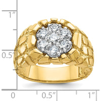 14K Two-Tone Gold Men's Diamond Nugget Cluster Ring with 7 Round Diamonds - 0.15 Carats Total Diamond Weight by IBGoodman