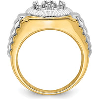 14K Two-Tone Gold Men's Diamond Ring Mounting with Round Side Stone Settings - 1 Carat Total Diamond Weight by 0