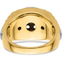 14K Two-Tone Gold Men's Diamond Ring Mounting with Round Side Stone Settings - 1 Carat Total Diamond Weight by 0