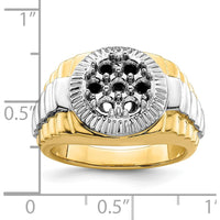14K Two-Tone Gold Men's Diamond Ring Mounting with Round Side Stone Settings - 1 Carat Total Diamond Weight by 0