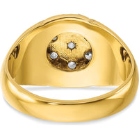14K Two-Tone Gold Men's Diamond Round Cluster Band Ring with Polished Satin and Grooved Design - 1.00 Carats Total Diamond Weight by IBGoodman