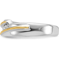 14K Two-Tone Gold Men's Five Stone Ring Mounting - Polished Finish by Oro Pregiato