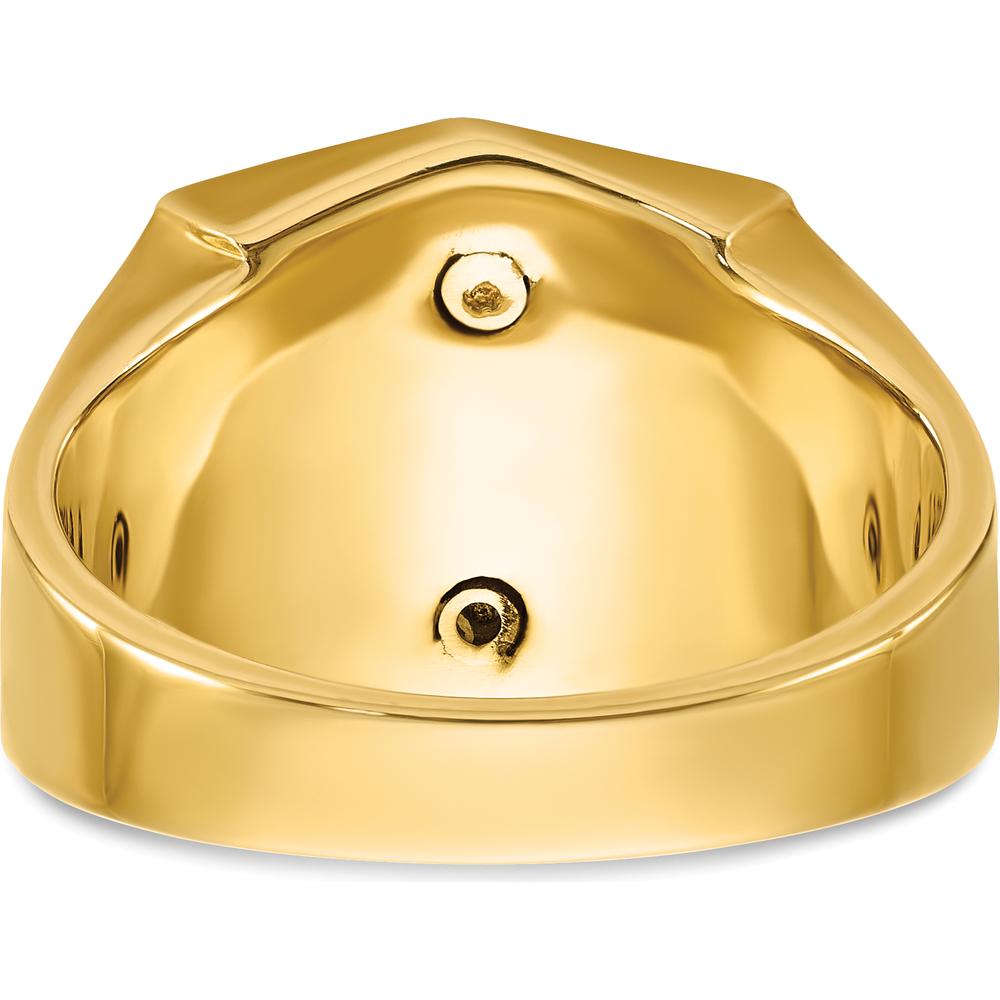 14K Two-Tone Gold Men's Masonic Ring with Sun Ray Design - 15.7mm Band Width by IBGoodman