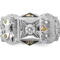 14K Two-Tone Gold Men's Masonic Shriner Ring with 0.2 Carats Diamond and Eagle Motif by IBGoodman
