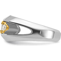 14K Two-Tone Gold Men's Polished 5-Stone Diamond Ring - 1.0 Carats Total Diamond Weight by IBGoodman
