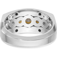 14K Two-Tone Gold Men's Polished 5-Stone Diamond Ring - 1.0 Carats Total Diamond Weight by IBGoodman