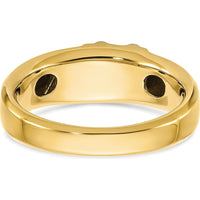 14K Two-Tone Gold Men's Ring Mounting with Polished Finish - Tapered Band 11.3mm Top Width by Oro Pregiato