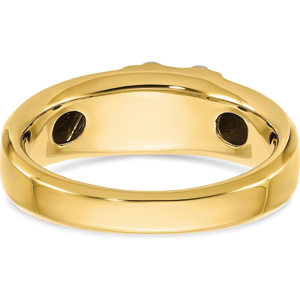 14K Two-Tone Gold Men's Ring Mounting with Polished Finish - Tapered Band 11.3mm Top Width by Oro Pregiato