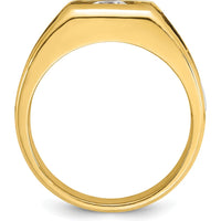 14K Two-Tone Gold Men's Ring with 1/2 Carat Round Diamond - I1 Clarity, G-H-I Color Grade by IBGoodman