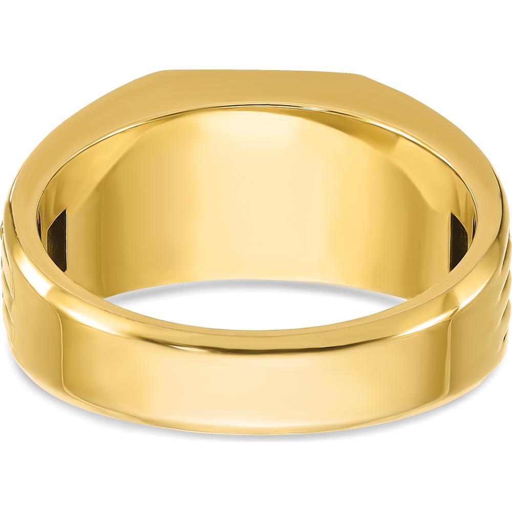 14K Two-Tone Gold Men's Ring with 1/2 Carat Round Diamond - I1 Clarity, G-H-I Color Grade by IBGoodman
