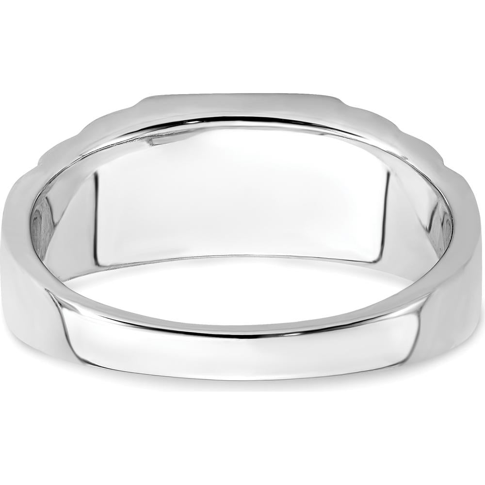 14K Two-Tone Gold Men's Ring with 2 Carat Lab-Created Ruby and 0.06 Carat Round Diamonds by 0