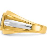 14K Two-Tone Gold Men's Ring with Rectangular Onyx Stone - 13.2mm Band Width by IBGoodman