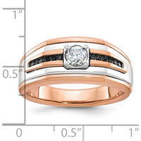 14K Two-Tone Gold Men's Ring with Round Black and White Diamonds - 0.5 Carats Total Diamond Weight by IBGoodman