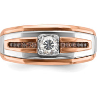 14K Two-Tone Gold Men's Ring with Round Black and White Diamonds - 0.5 Carats Total Diamond Weight by IBGoodman