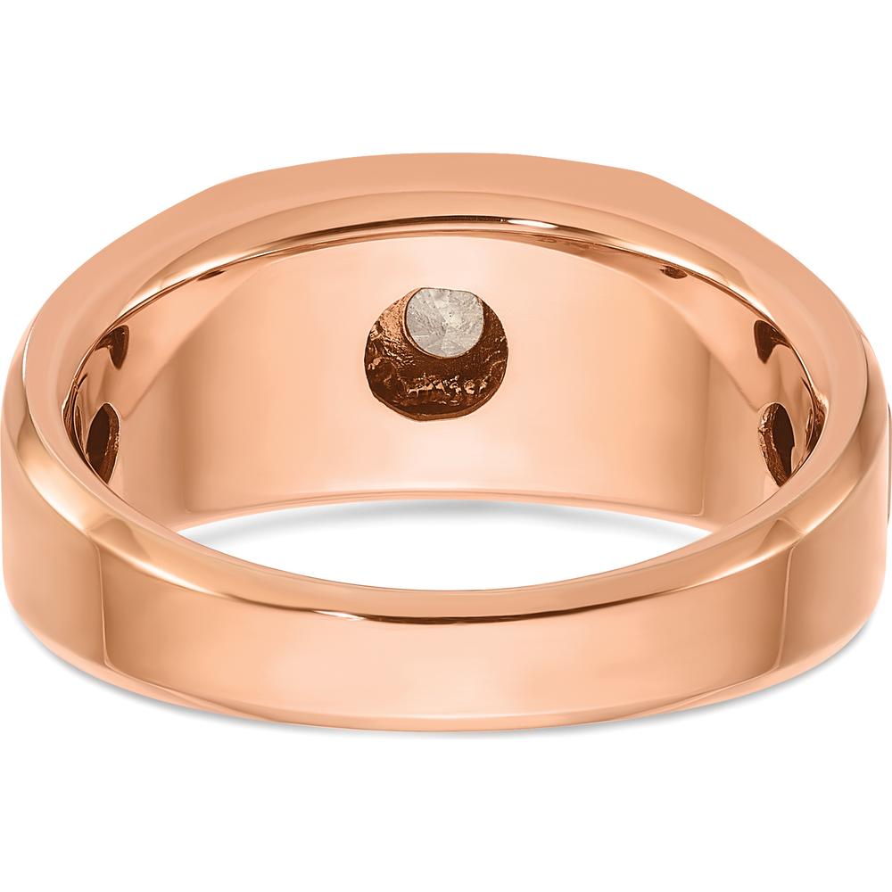 14K Two-Tone Gold Men's Ring with Round Black and White Diamonds - 0.5 Carats Total Diamond Weight by IBGoodman