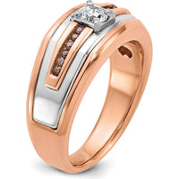 14K Two-Tone Gold Men's Ring with Round Black and White Diamonds - 0.5 Carats Total Diamond Weight by IBGoodman