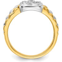 14K Two-Tone Gold Men's Ring with Round Diamonds - 0.13 Carat Total Diamond Weight by 0