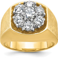 14K Two-Tone Gold Men's Round Diamond Cluster Ring Mounting - 1.00 Carats Total Diamond Weight by IBGoodman