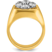 14K Two-Tone Gold Men's Round Diamond Cluster Ring Mounting - 1.00 Carats Total Diamond Weight by IBGoodman