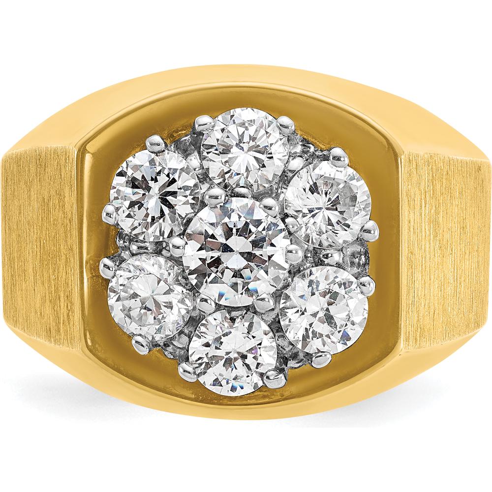 14K Two-Tone Gold Men's Round Diamond Cluster Ring Mounting - 1.00 Carats Total Diamond Weight by IBGoodman