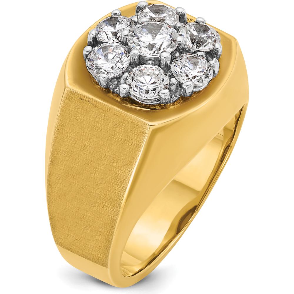 14K Two-Tone Gold Men's Round Diamond Cluster Ring Mounting - 1.00 Carats Total Diamond Weight by IBGoodman