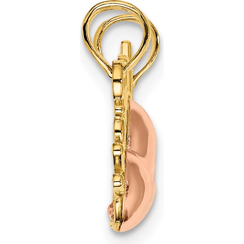 14K Two-Tone Gold Mother and Daughter Break-Apart Heart Charm Set by Oro Pregiato